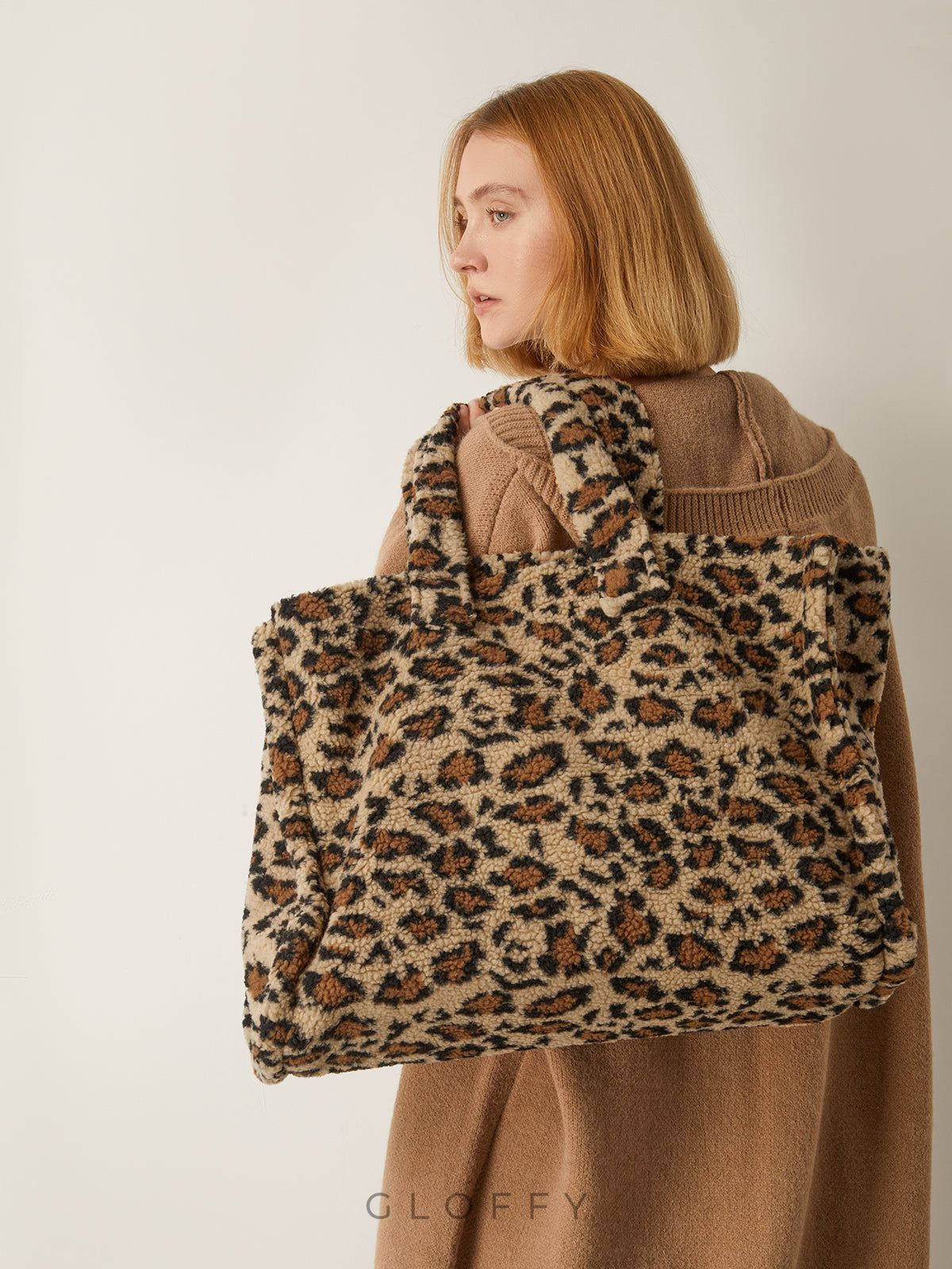 Leopar Baskılı Bulanık Omuz Çantası