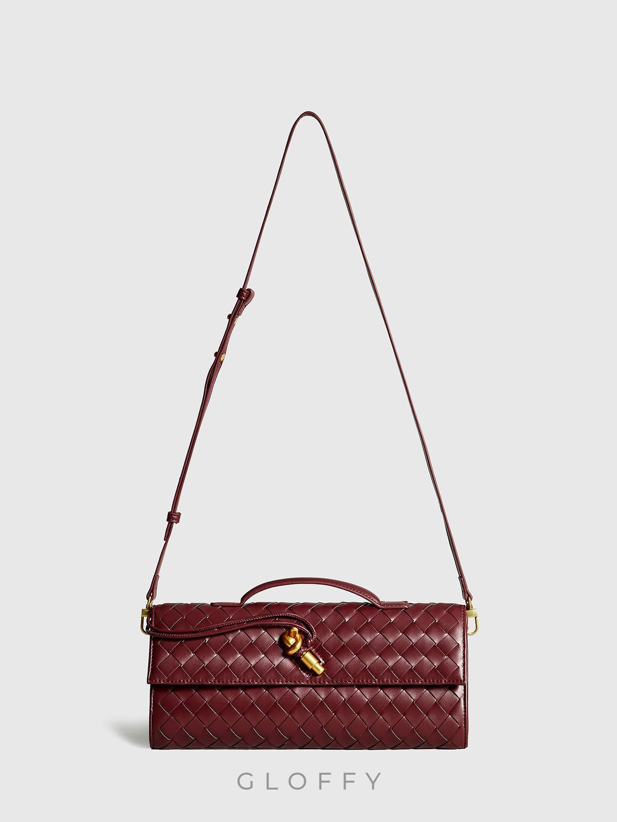 İki Yönlü Örgü Kapaklı Clutch Omuz Çantası