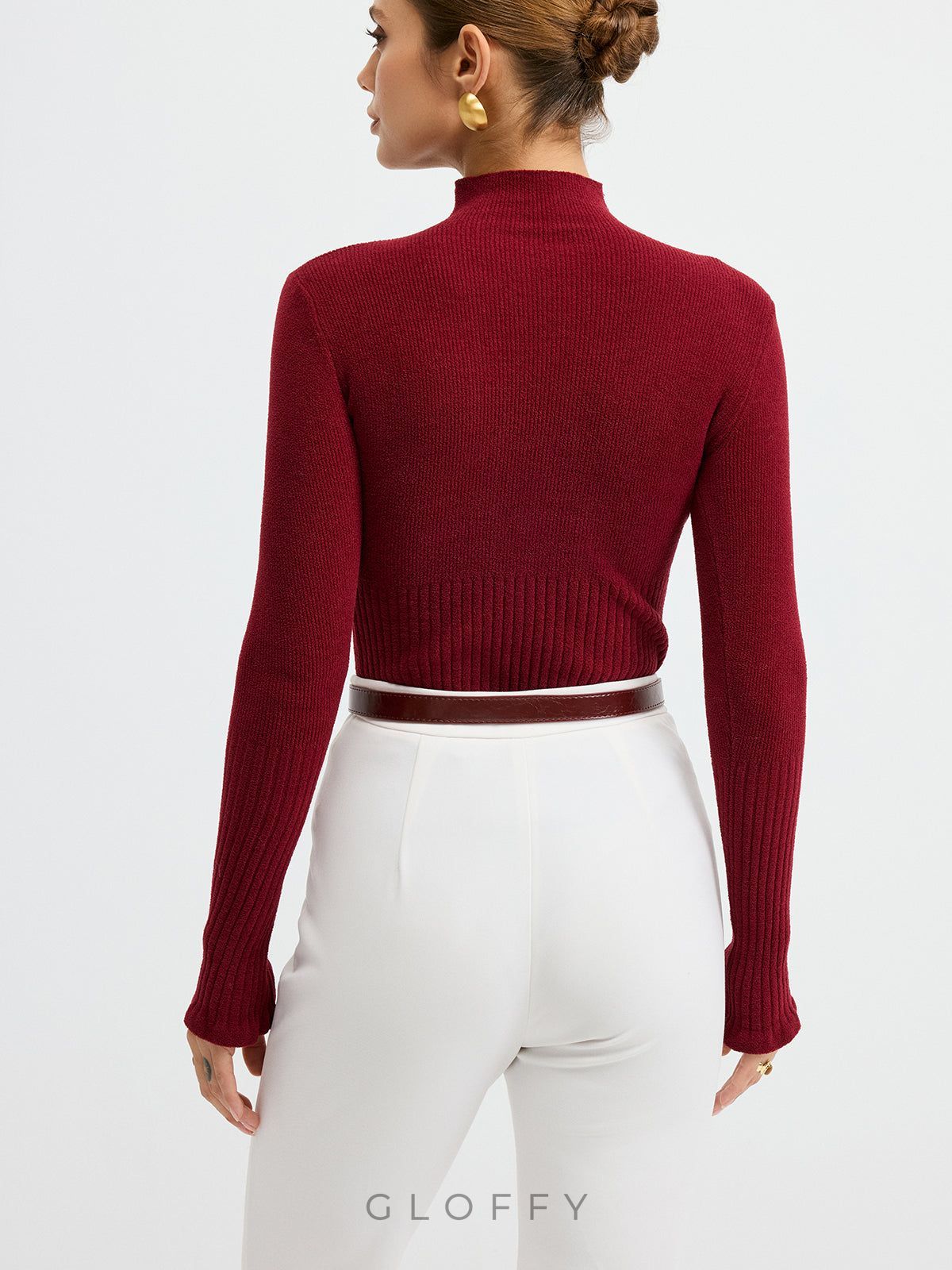 Slim Fit Yarım Balıkçı Yaka Ribana Kazak