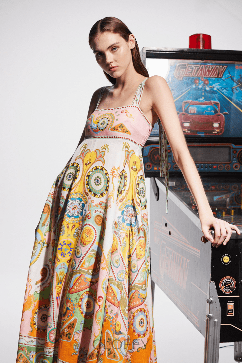 Estelle Spagetti Paisley Patchwork Maxi Elbise
