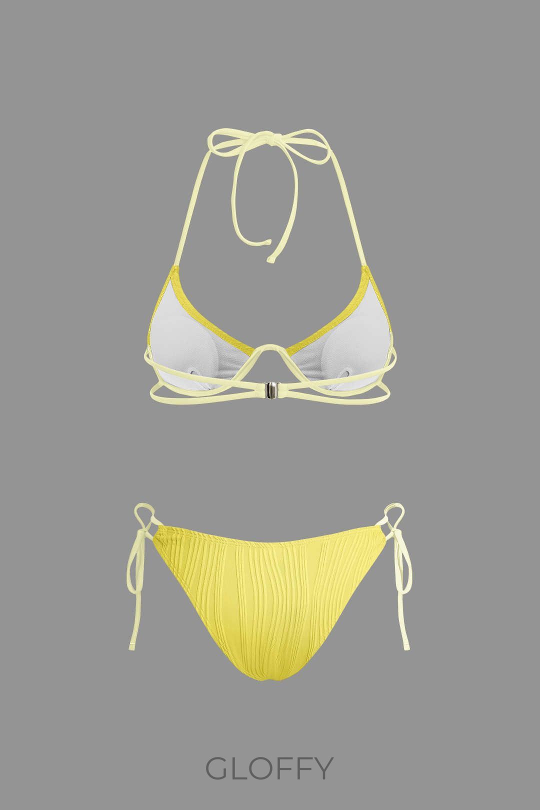 Dantelli Kravatlı Halter Bikini Seti