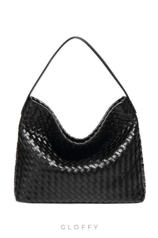 Ardena Örgü Desenli Büyük Omuz Çantası