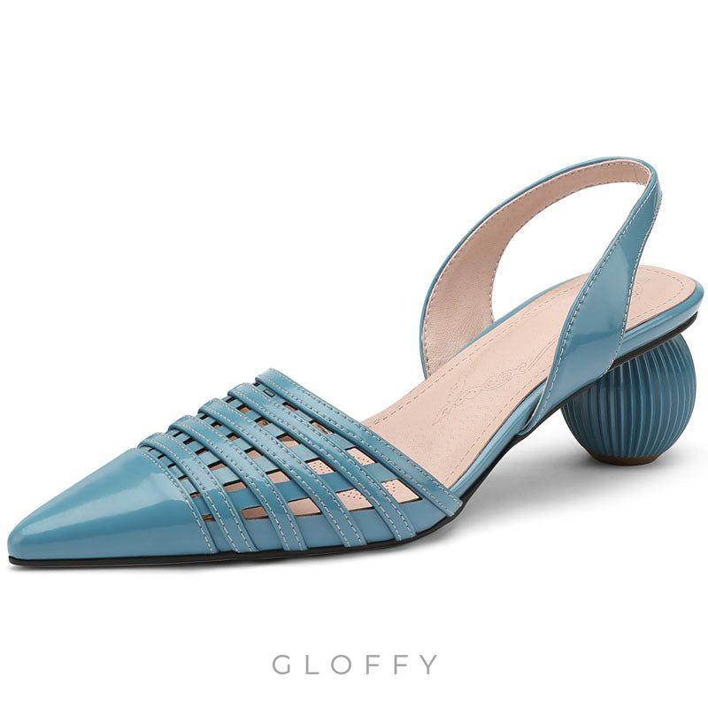 Aria Örgü Detaylı Slingback Topuklu Ayakkabı