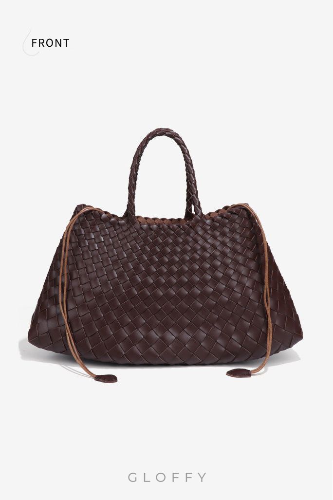 Aveline Örgü Detaylı Büyük Hakiki Deri Çanta