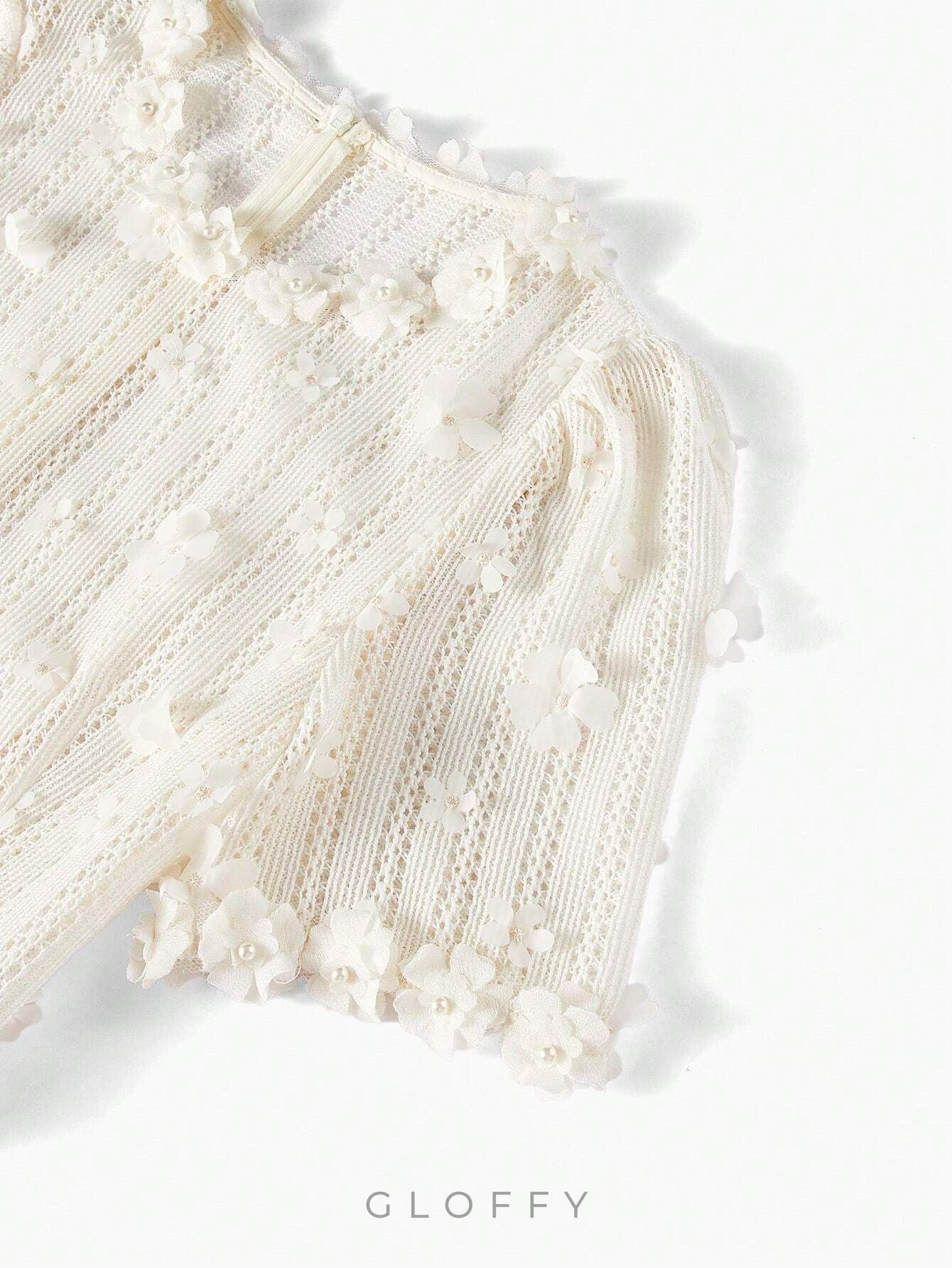 Mona Dantel İşlemeli Midi Örgü Elbise