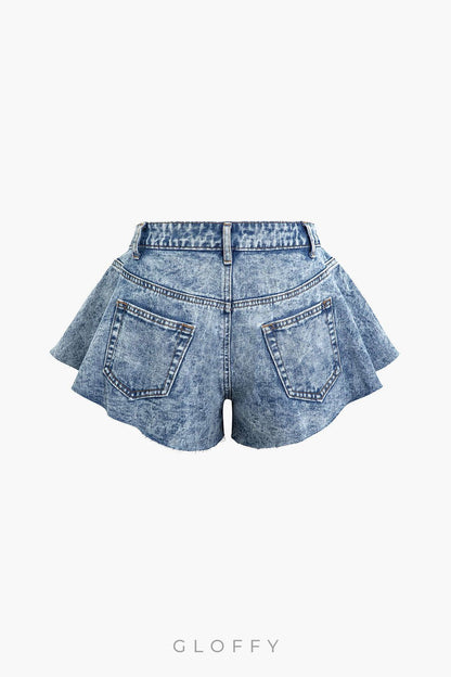 Femme Flare Denim Şort