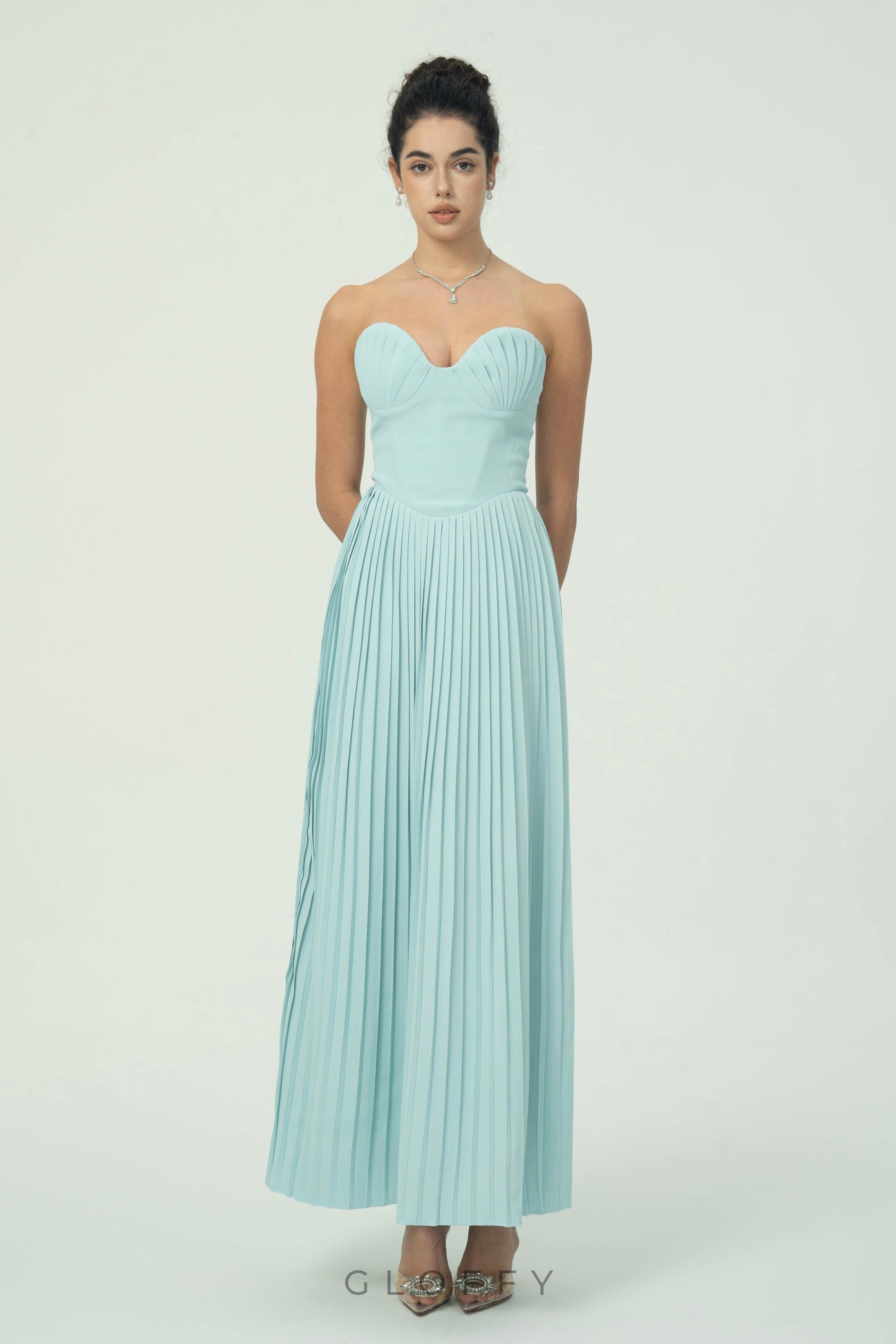 Élodie Straplez Piliseli Korse Formlu Maxi Elbise