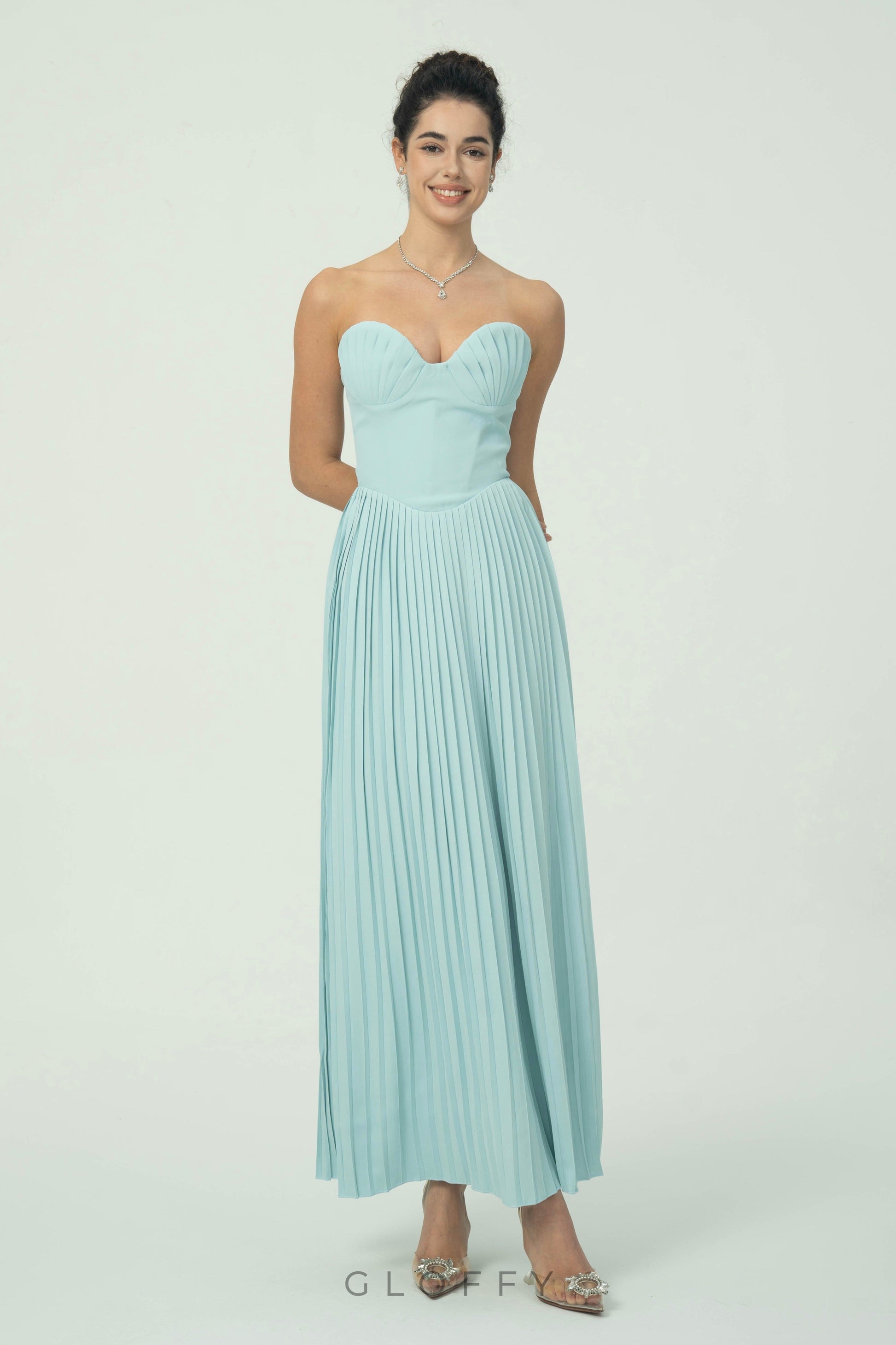 Élodie Straplez Piliseli Korse Formlu Maxi Elbise