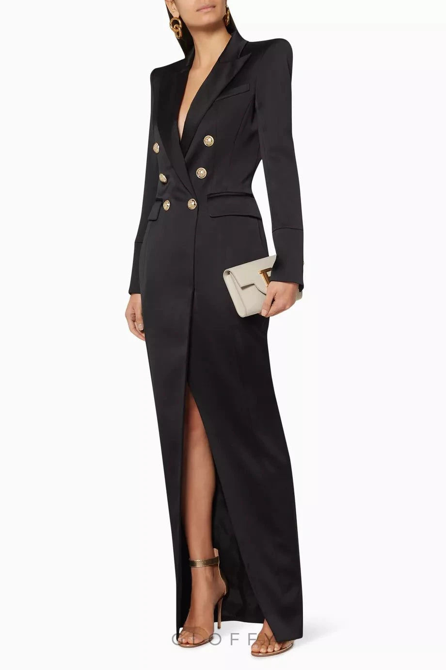 Simona Tuxedo Uzun Blazer Elbise