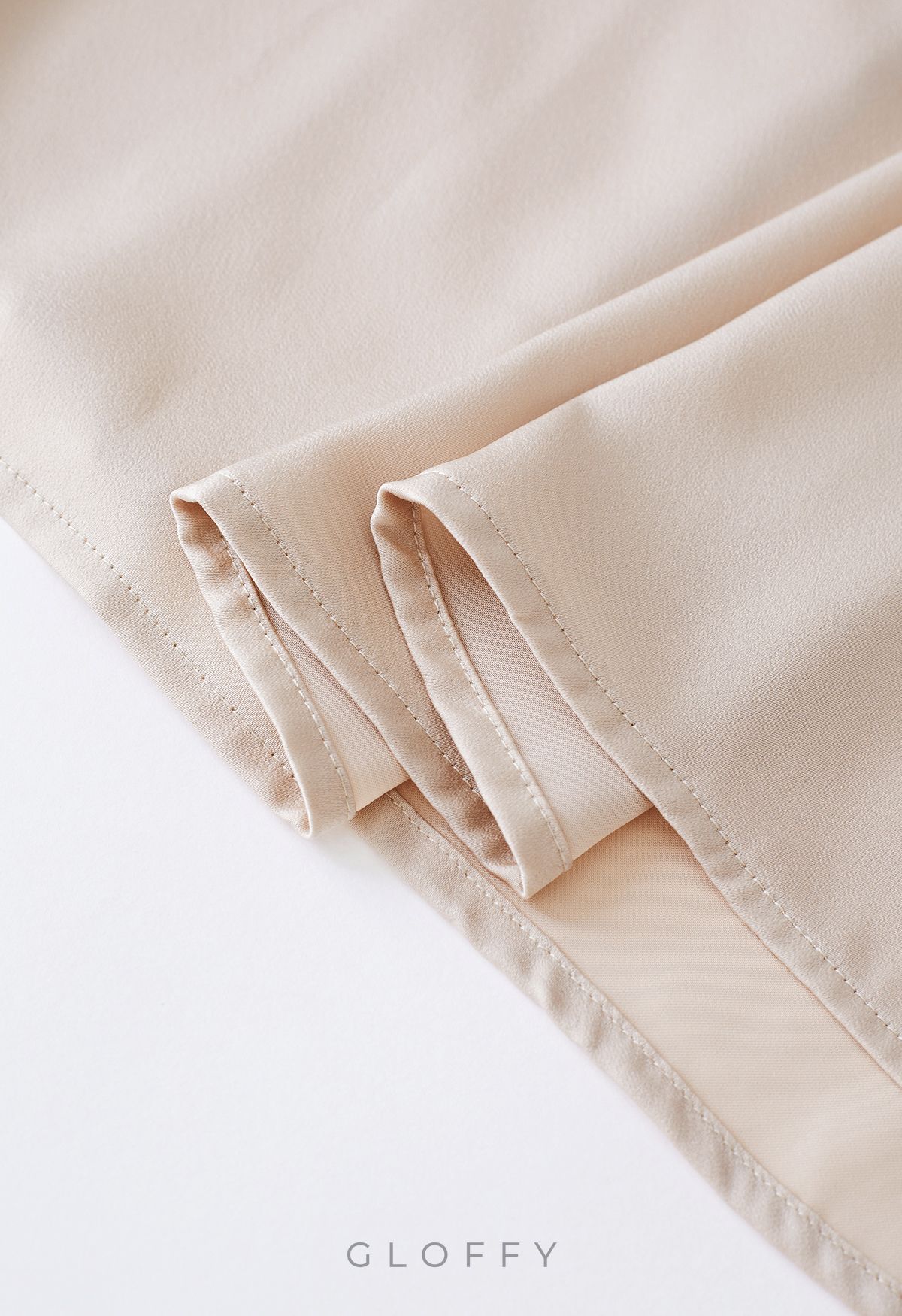 Apricot Asimetrik Pileli Midi Elbise