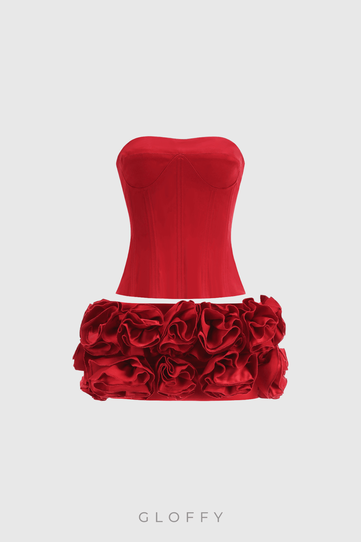 Aloisia Sırt Dekolteli Korsaj Çiçek Detaylı Etek Takımı