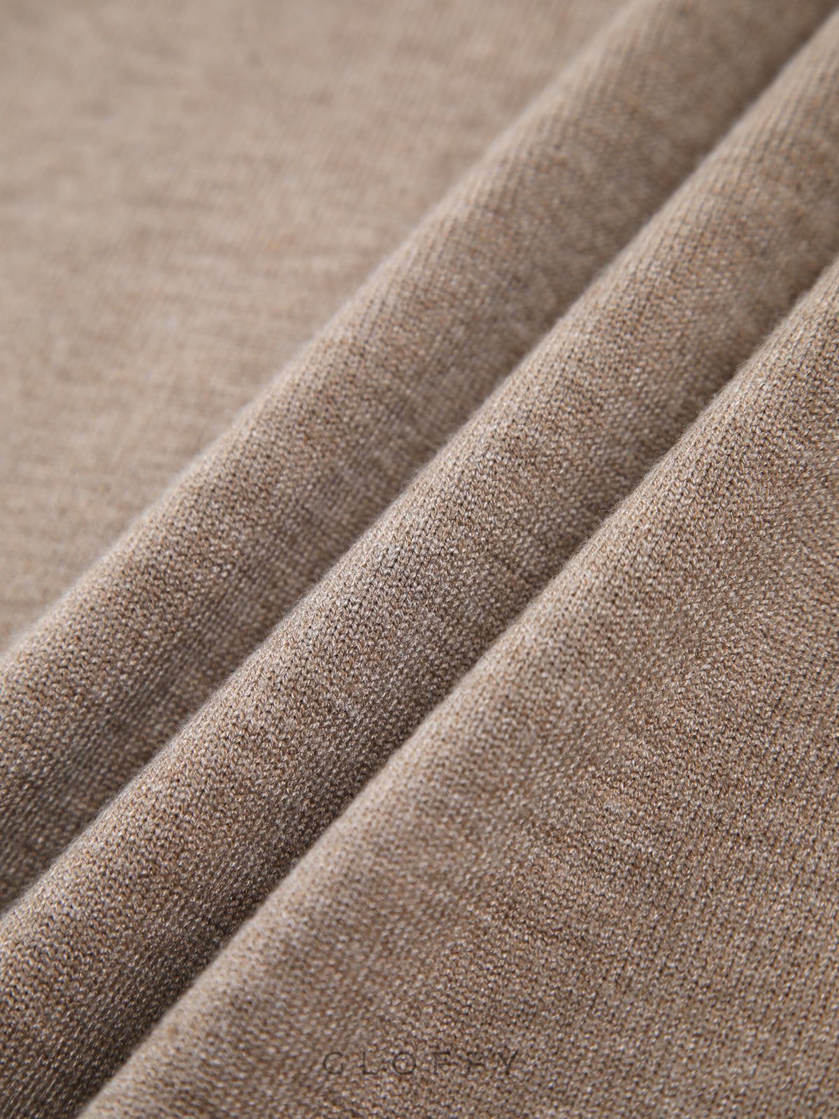 V Yaka Polo Yaka İnce Triko Kazak – Vizon