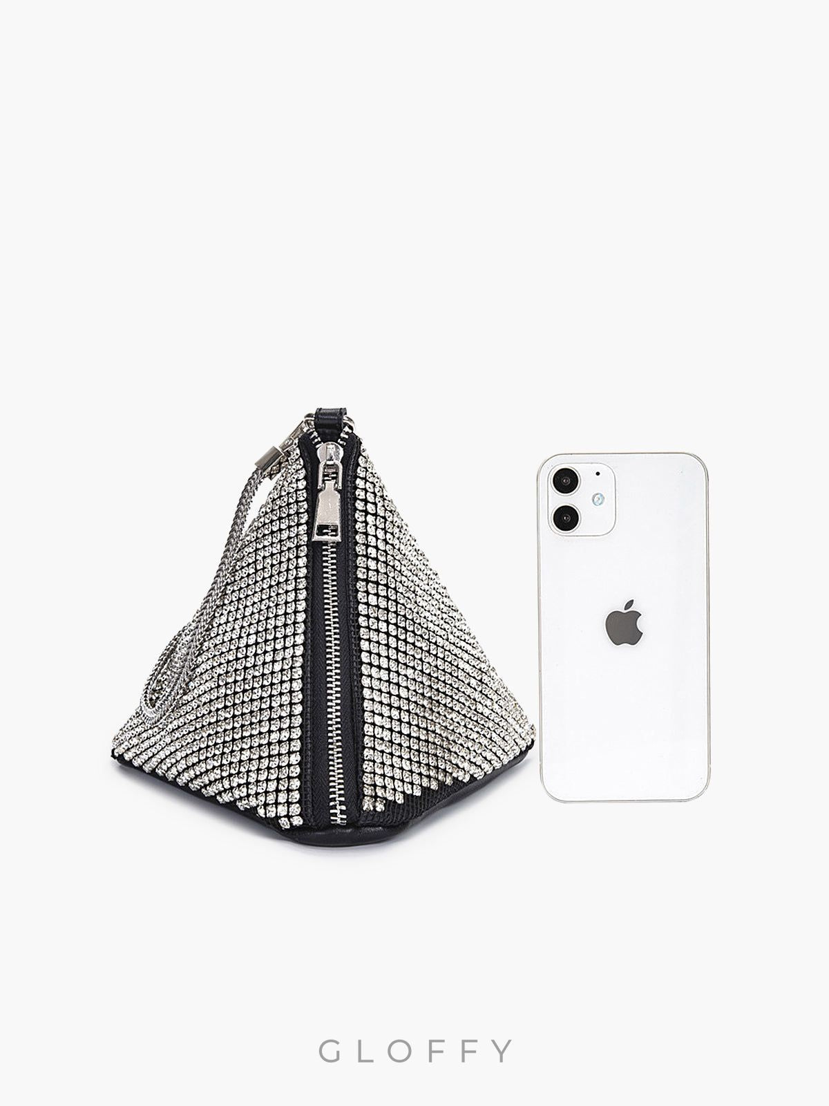 Elmas taklidi üçgen Mini Çanta