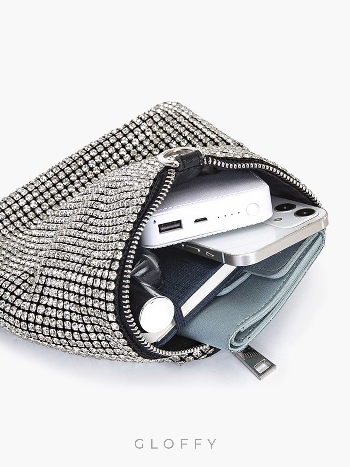 Elmas taklidi üçgen Mini Çanta