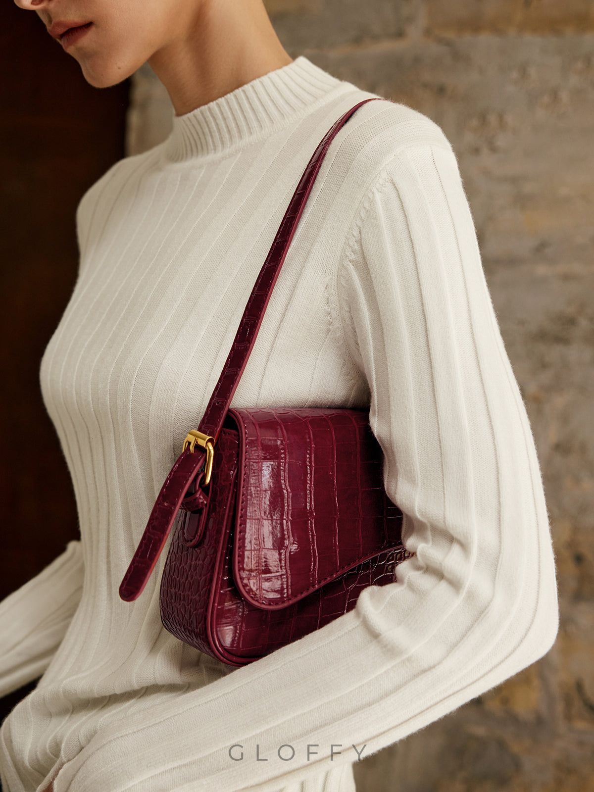 Toka Damalı Küçük Koltuk Altı Çantası