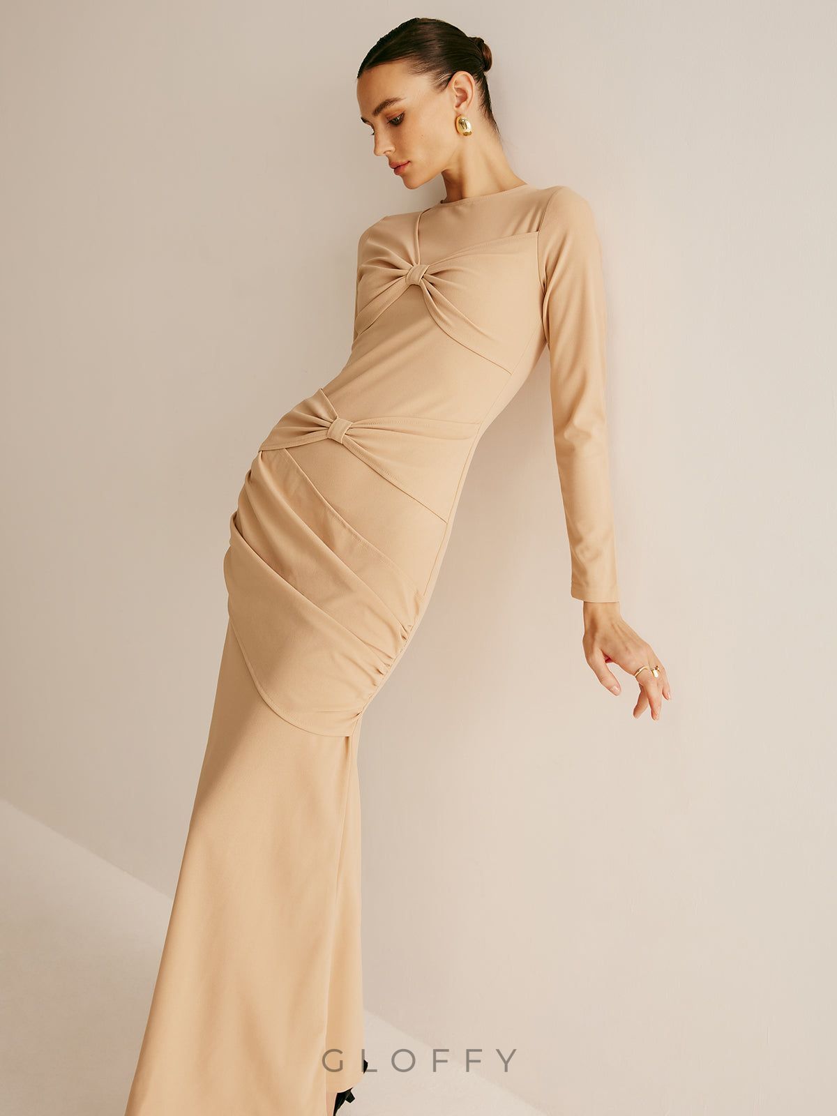 Solenn Drapeli Tokalı Maxi Elbise