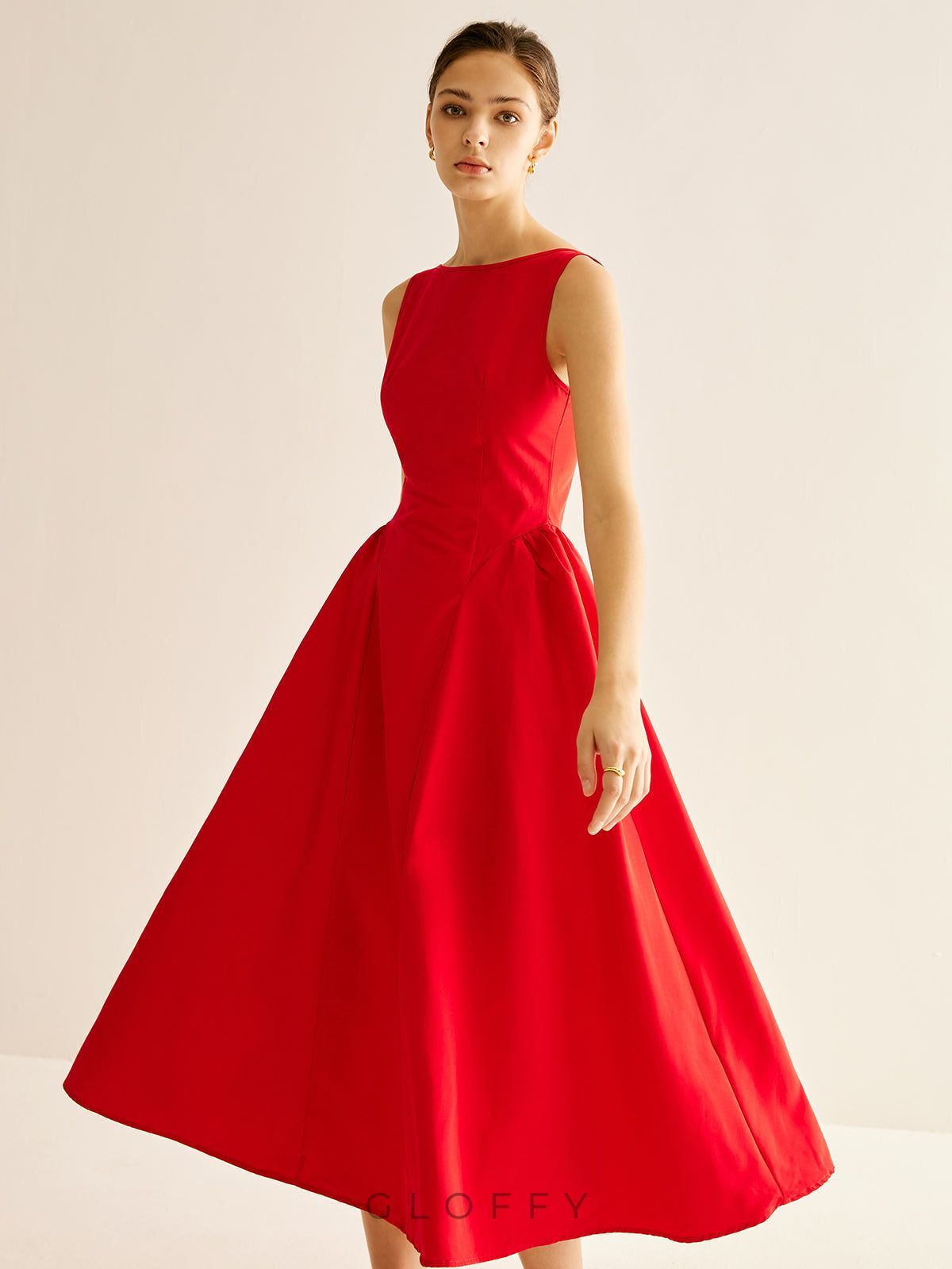 Elowen Zarif Drapeli Midi Elbise