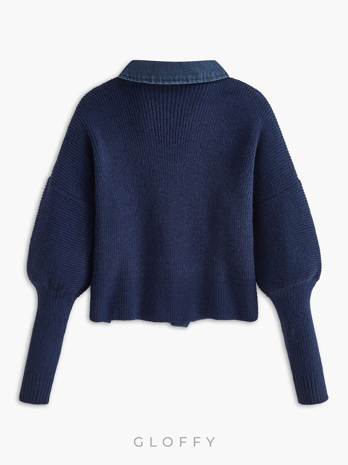 Pencere Yaka Esnek Düğmeli Triko Üst