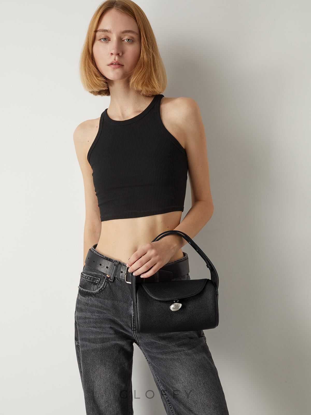 Dokulu Toka Flap Çanta