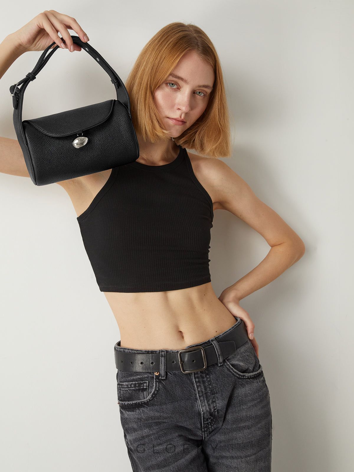 Dokulu Toka Flap Çanta