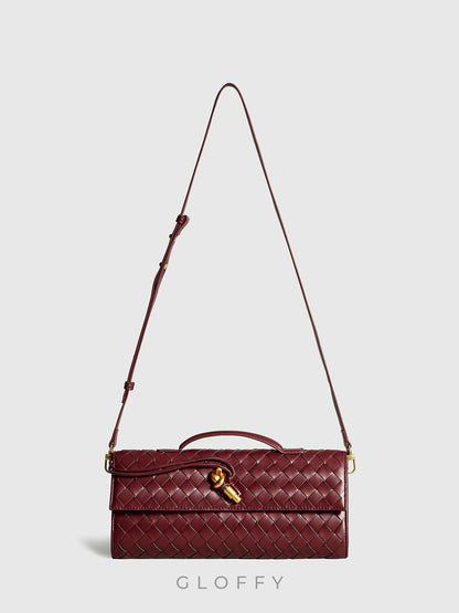 İki Yönlü Örgü Kapaklı Clutch Omuz Çantası