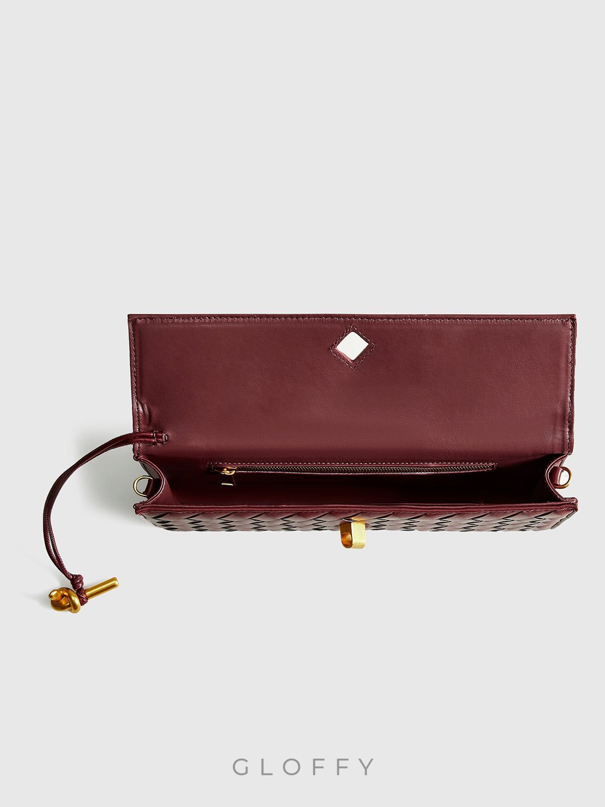 İki Yönlü Örgü Kapaklı Clutch Omuz Çantası