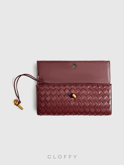 İki Yönlü Örgü Kapaklı Clutch Omuz Çantası