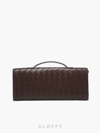 İki Yönlü Örgü Kapaklı Clutch Omuz Çantası