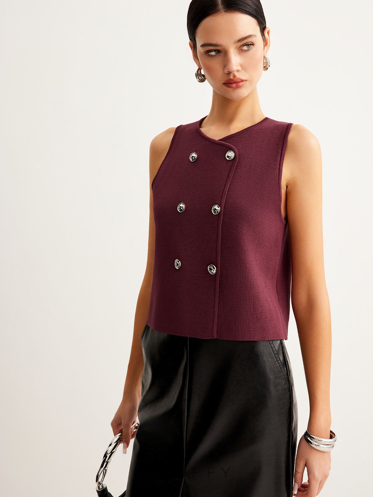Selina Düğmeli Slim Fit Yelek
