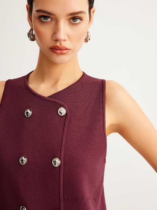 Selina Düğmeli Slim Fit Yelek
