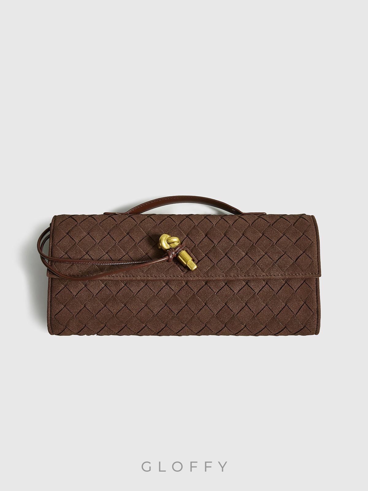 Kapaklı Süet Clutch Çanta