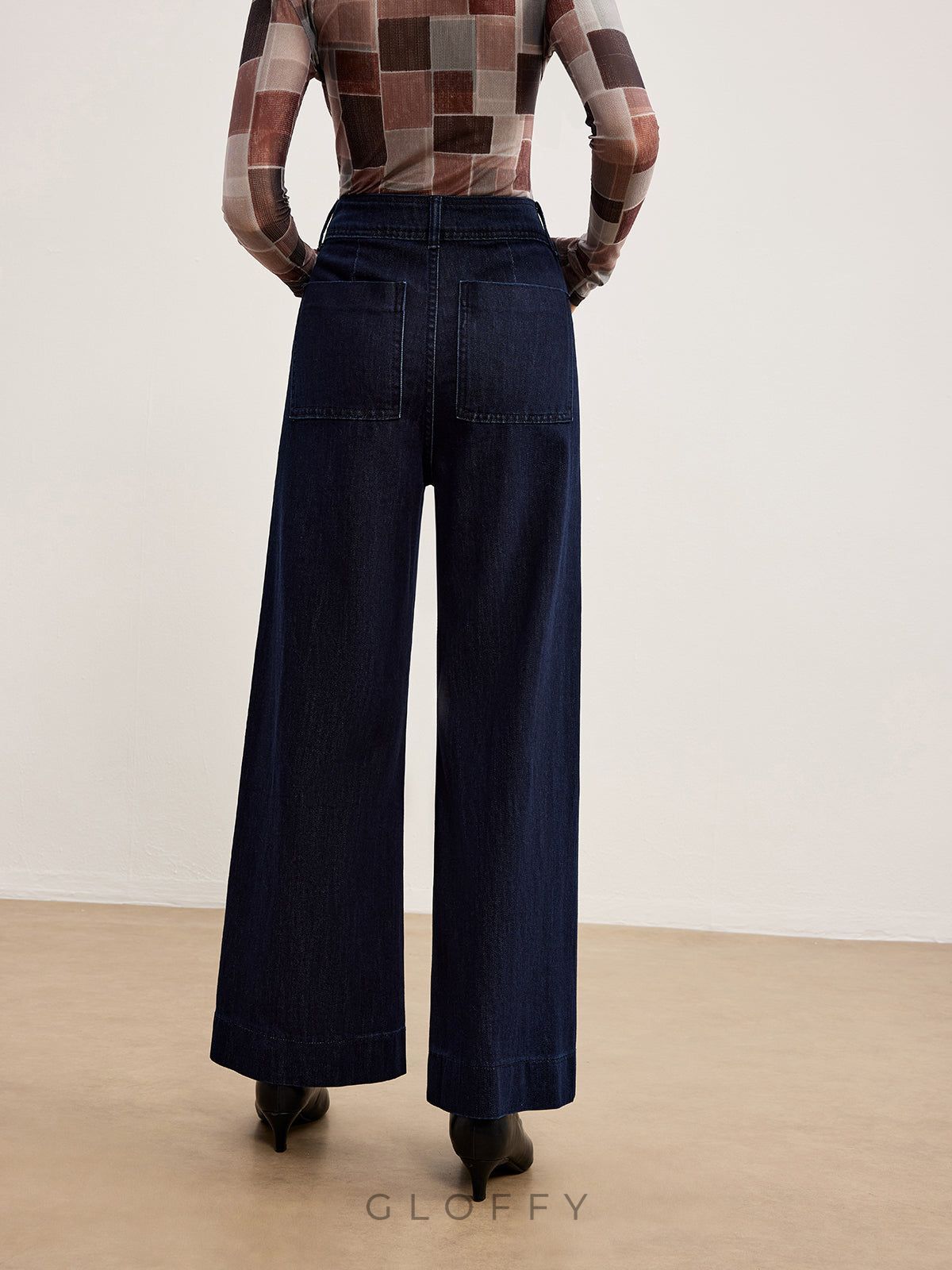 Elena Düz Şerit Detaylı Denim Jeans