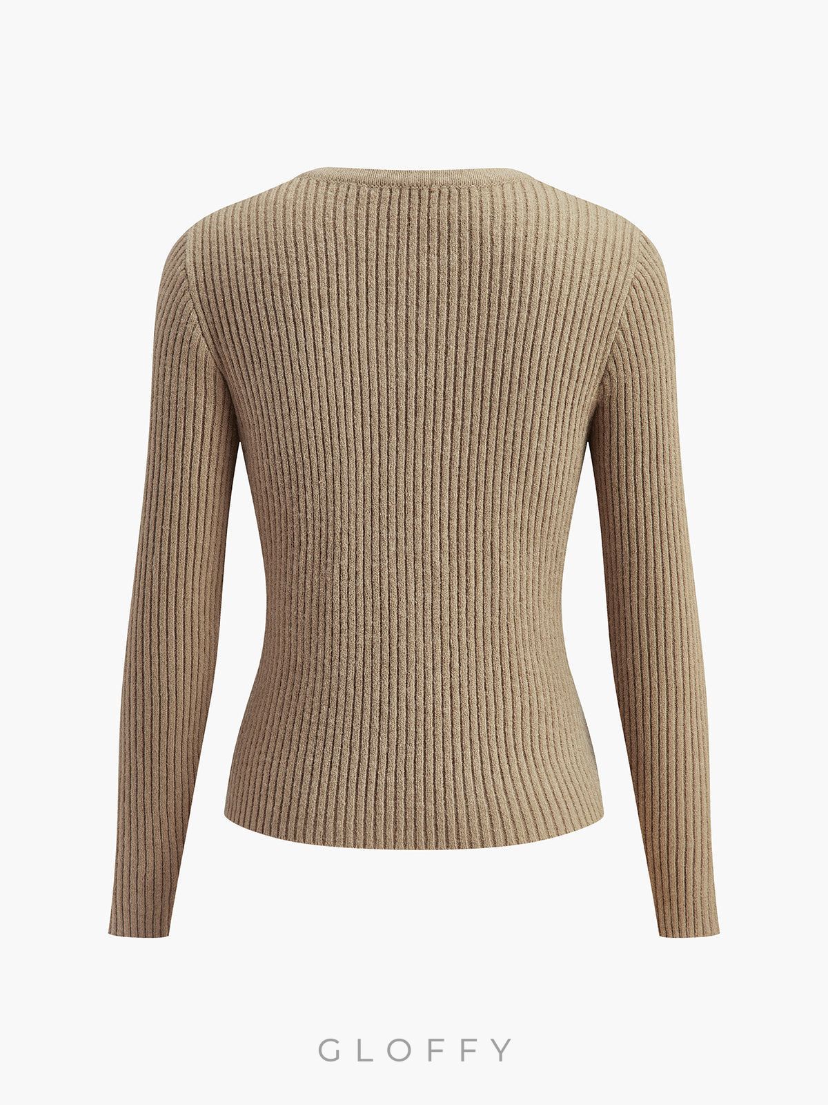 Önden Düğmeli Fitilli Triko Hırka – Gri