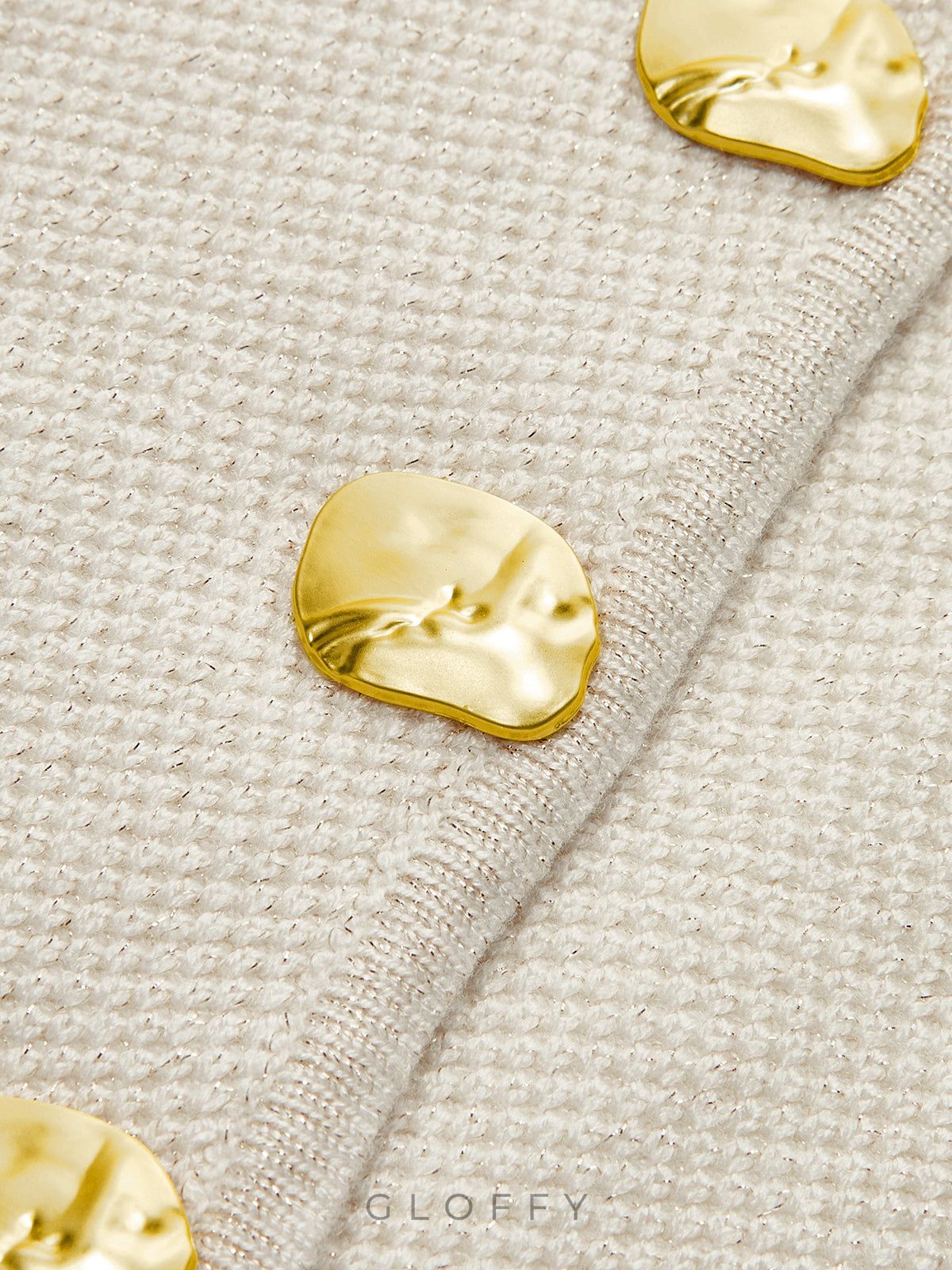 Asimetrik Düğmeli Triko Yelek – Ekru