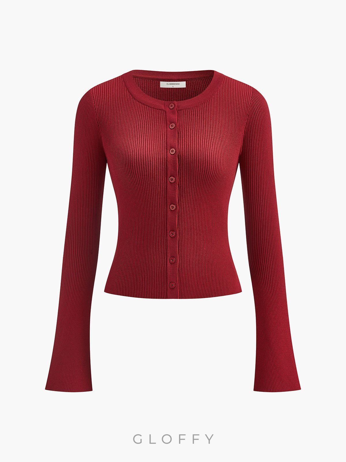 Düğmeli Fitilli Basic Hırka – Bordo