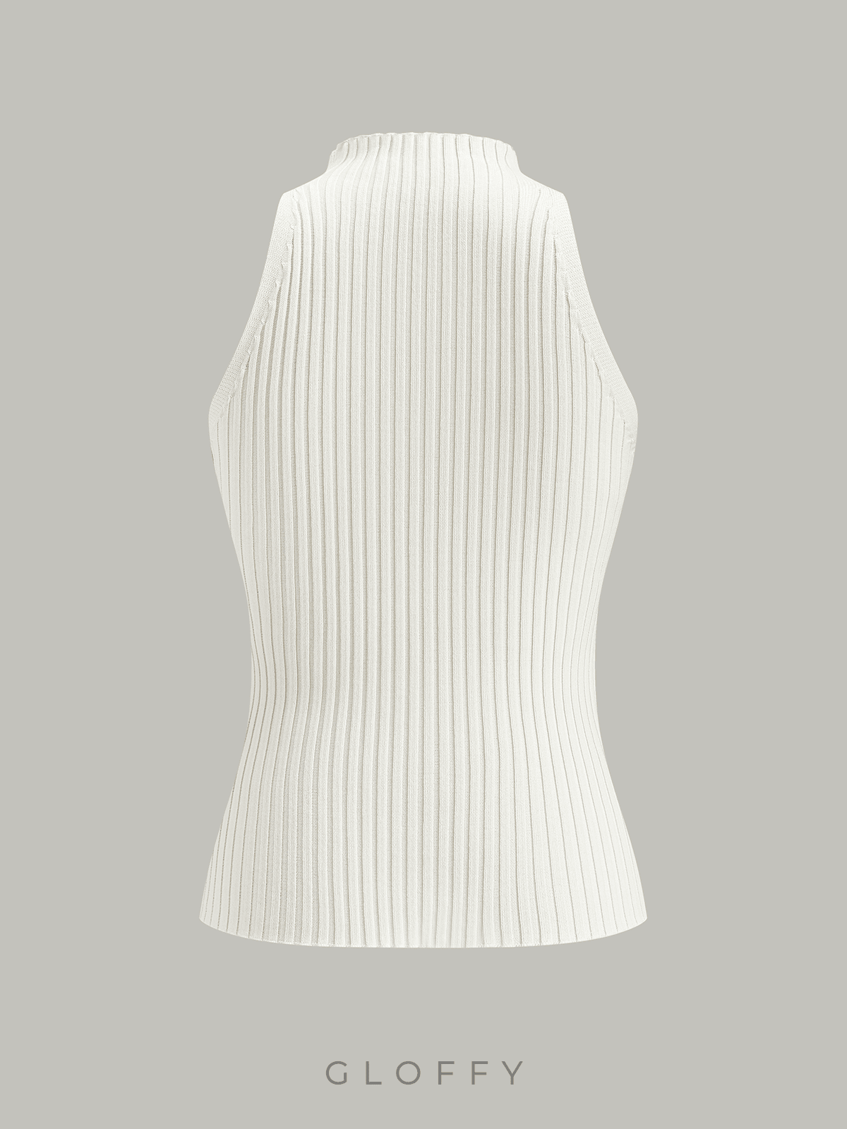 Ön Detaylı Halter Yaka Triko Bluz – Ekru