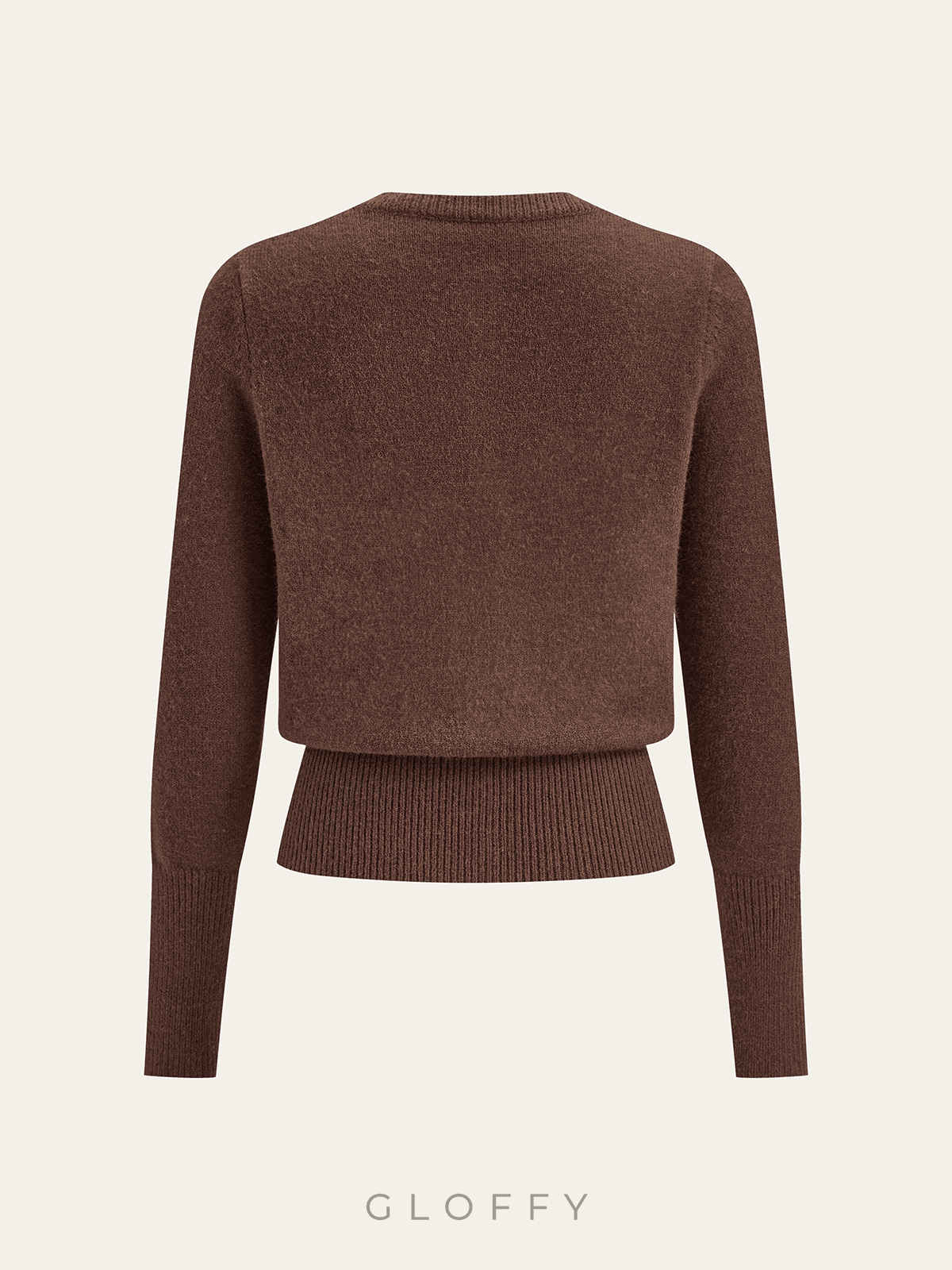 Düğme Detaylı Fitilli Triko Hırka – Kahverengi