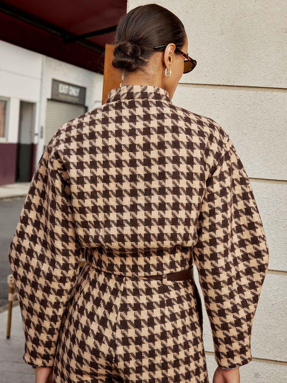 Keklik Tüyü Yaka Detaylı Ceket