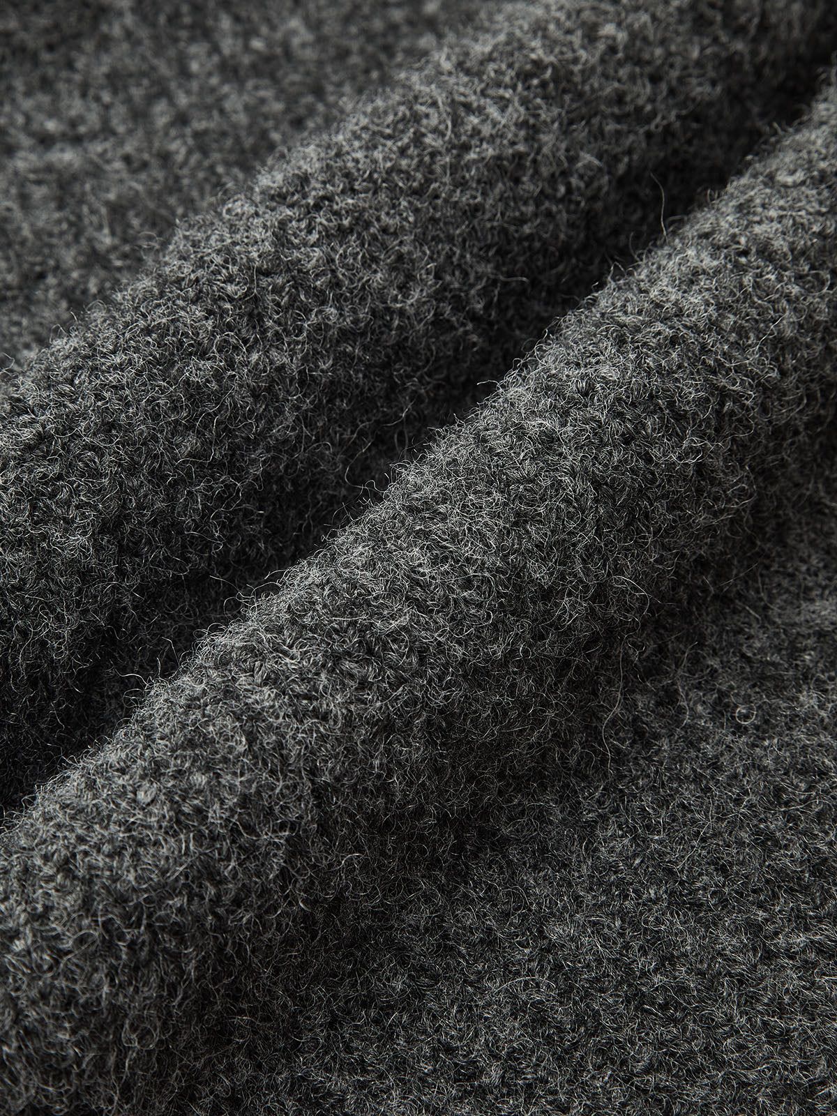 Yün Karışımlı Kıvırcık Midi Elbise