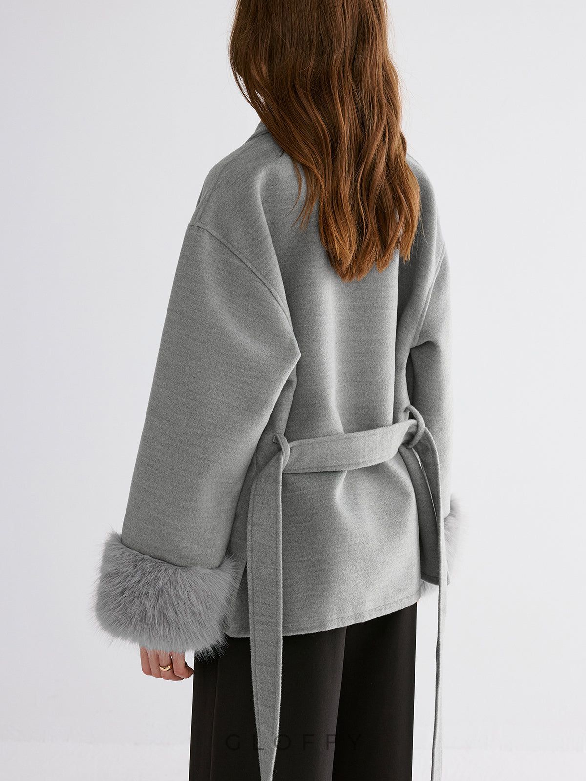 Suni Kürk Valikli Kemerli Trençkot