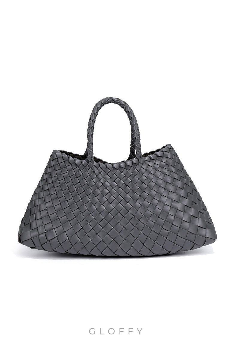 Aveline Örgü Detaylı Büyük Hakiki Deri Çanta