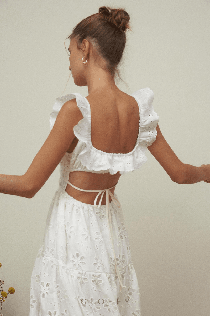 Charline Slit Backless Uzun Elbise