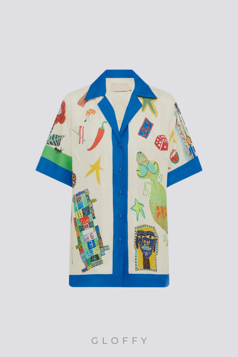 Clarette V Yaka Patchwork Pantolon Takımı