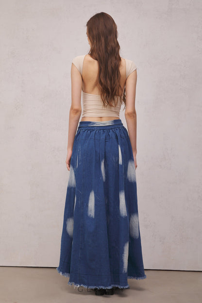 Lara Tie-Dye Bağcıklı Maxi Etek