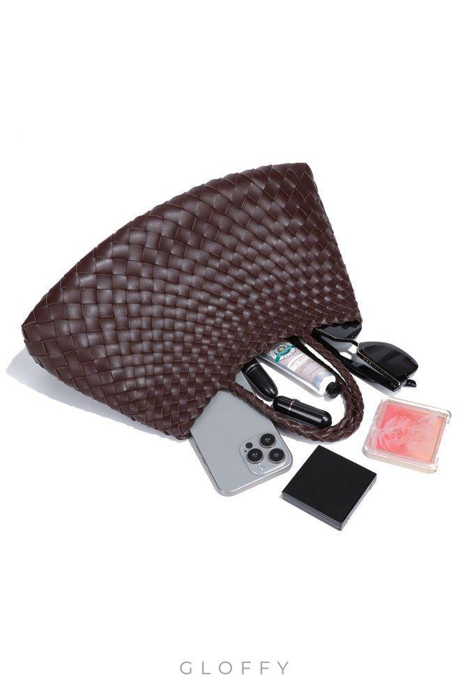 Aveline Örgü Detaylı Büyük Hakiki Deri Çanta