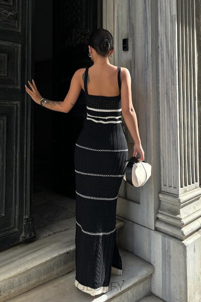 Esther Knit Yırtmaçlı Maxi Elbise