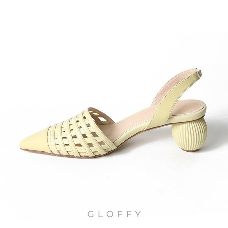 Aria Örgü Detaylı Slingback Topuklu Ayakkabı