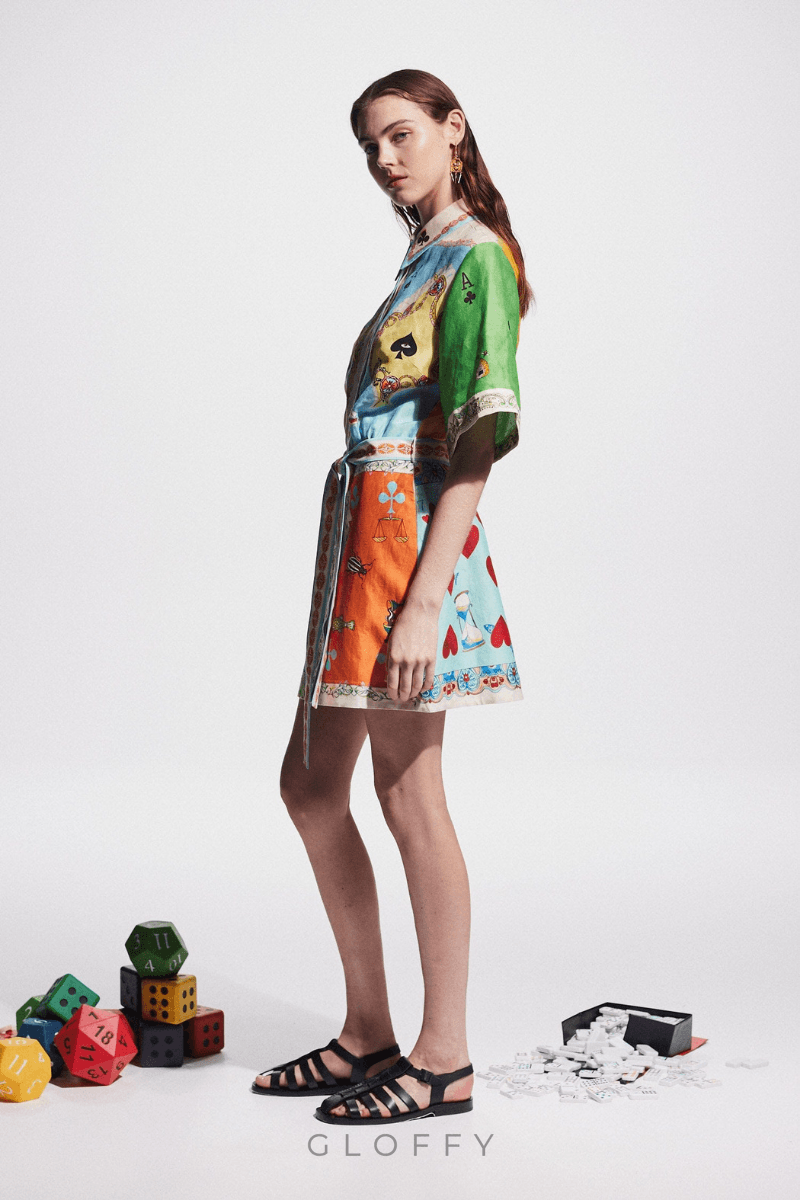 Prunelle Patchwork Baskılı Mini Elbise