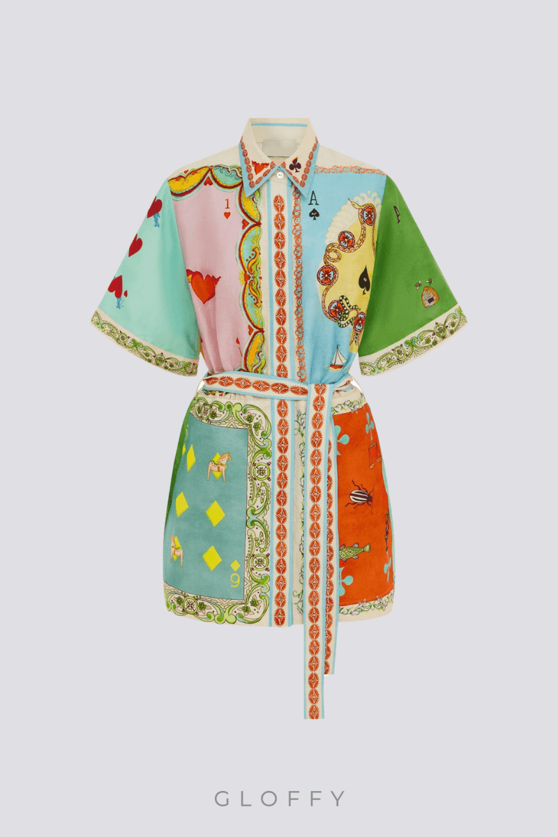 Prunelle Patchwork Baskılı Mini Elbise