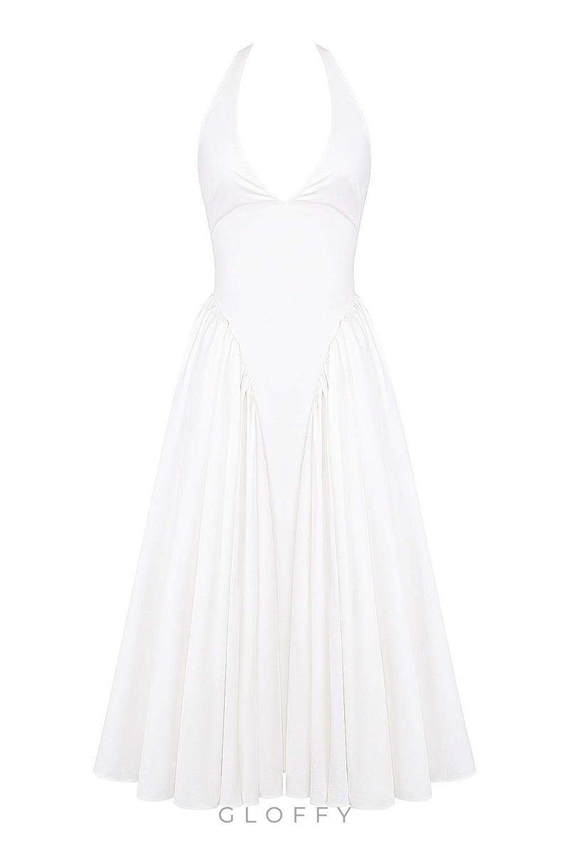 Alice Halter Yaka Açık Sırt Midi Elbise